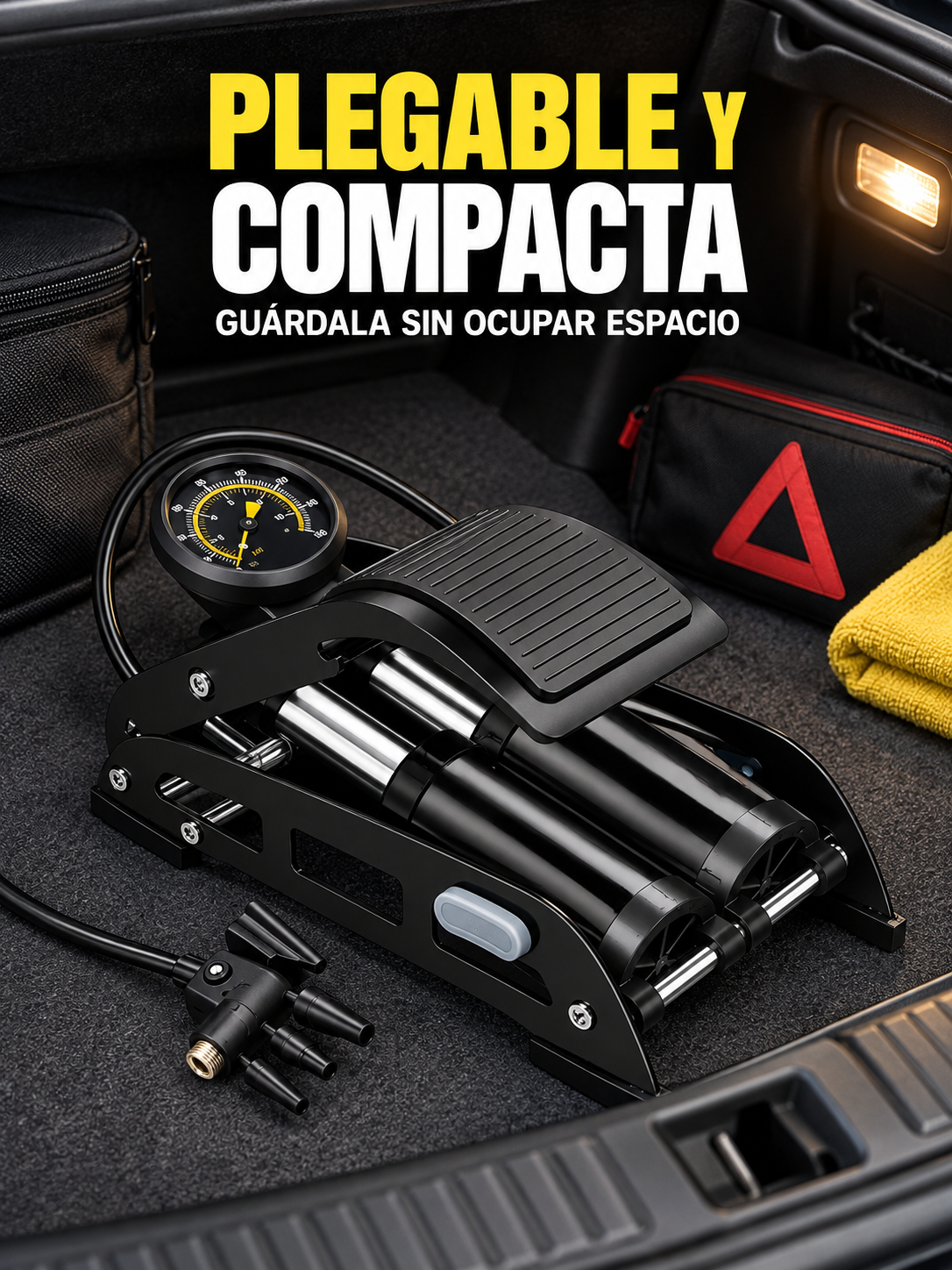 BOMBA DE AIRE CON MANÓMETRO 160 PSI 🚲🚗