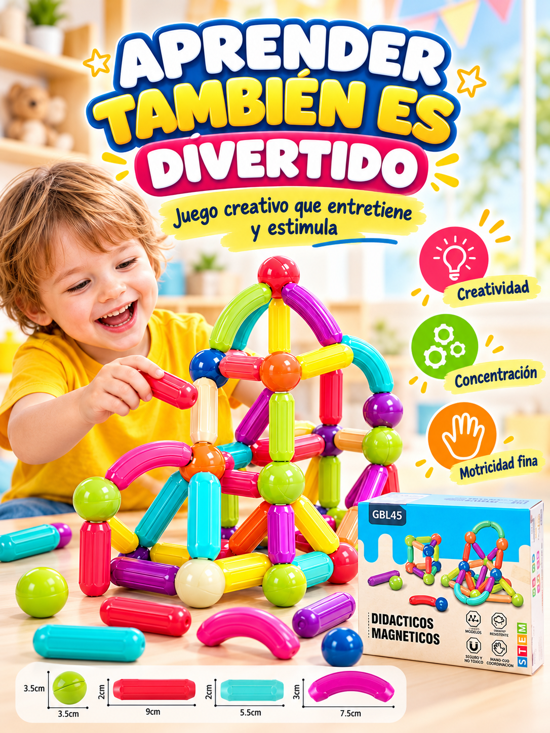 BLOQUES DE CONSTRUCCIÓN MAGNÉTICOS DE 42 PIEZAS 🧩🧲