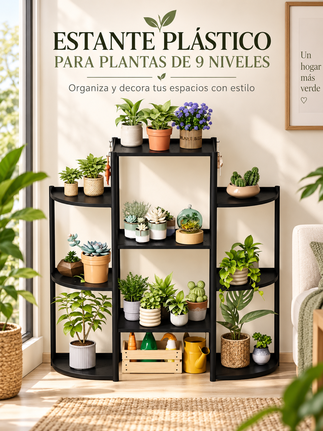 ESTANTE PLÁSTICO PARA PLANTAS DE 9 NIVELES