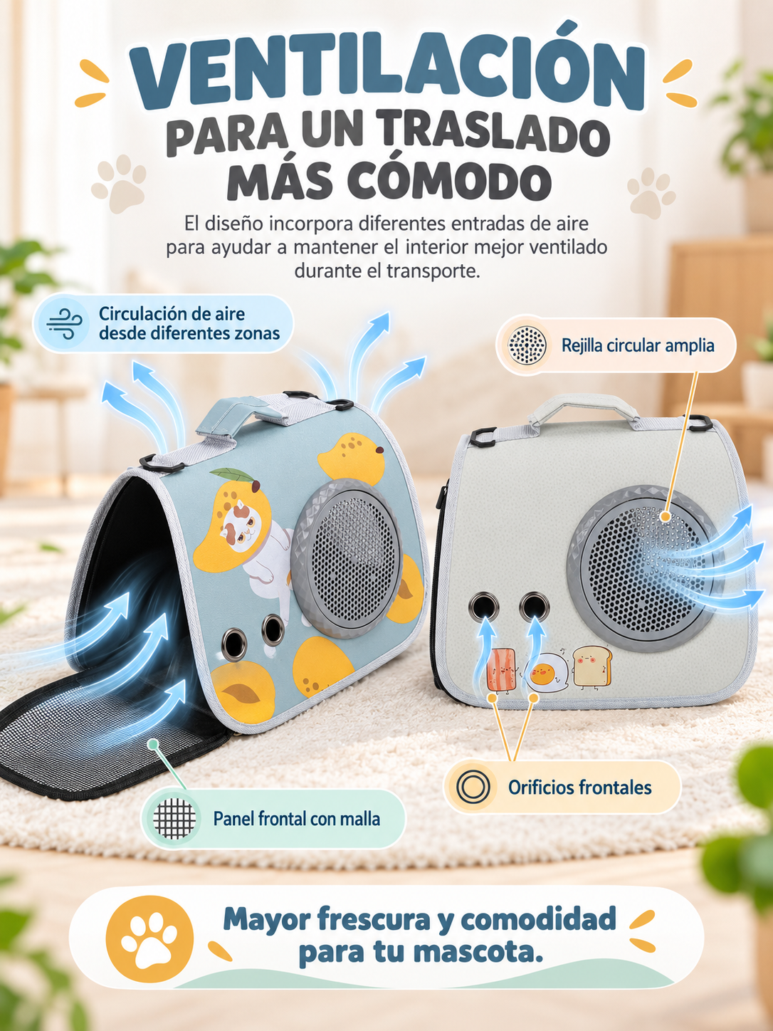 BOLSO TRANSPORTADOR PARA MASCOTAS 🐶🐱🎒