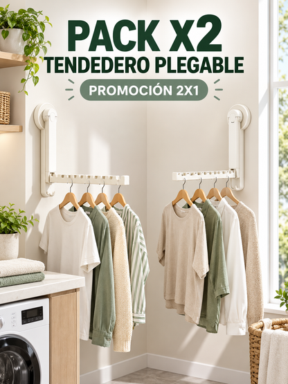 PACK X2 TENDEDERO PLEGABLE CON VENTOSA 👕✨