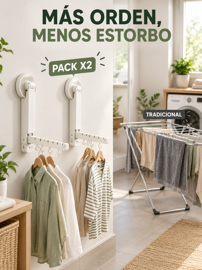 PACK X2 TENDEDERO PLEGABLE CON VENTOSA 👕✨