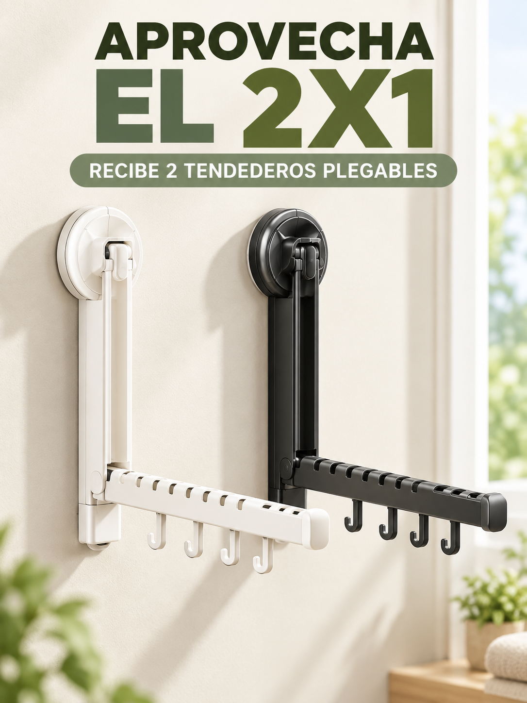 PACK X2 TENDEDERO PLEGABLE CON VENTOSA 👕✨