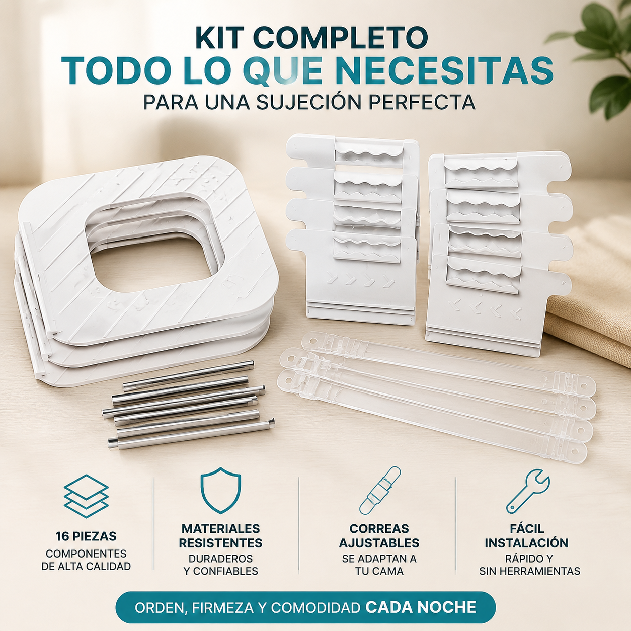 SET DE 4 SUJETADORES DE SÁBANAS