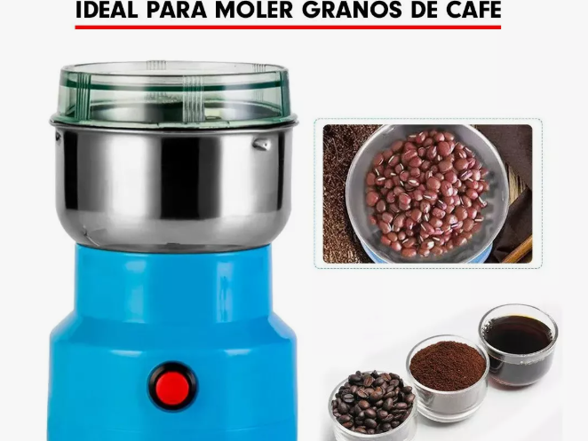 MOLINO PORTATIL ELECTRICO de CAFE Y GRANOS ACERO INOXIDABLE