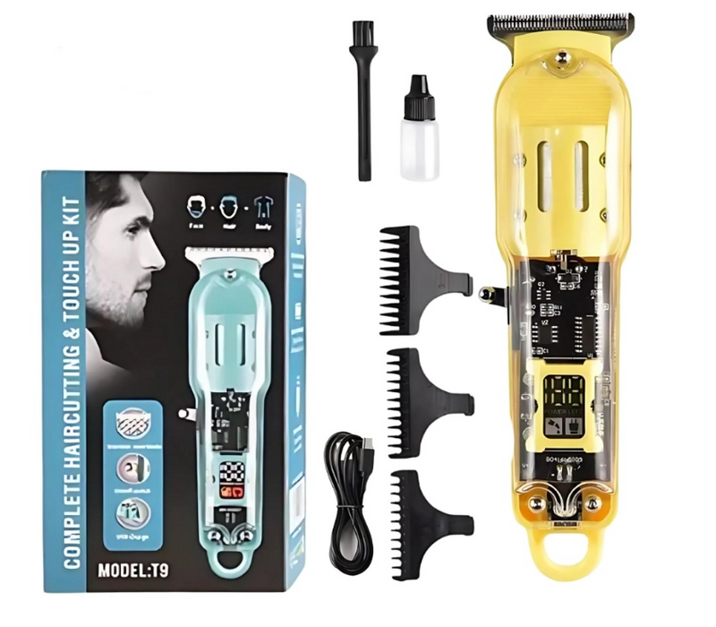 AFEITADORA DIGITAL RECARGABLE PROFESIONAL + ACCESORIOS