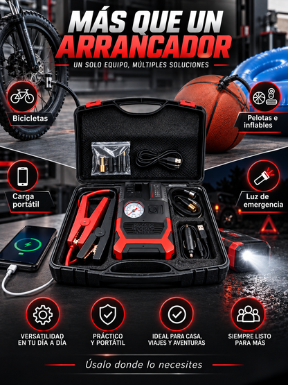 ARRANCADOR PORTÁTIL DE BATERÍAS PARA AUTO, MOTO Y CAMIONETA🚗⚡
