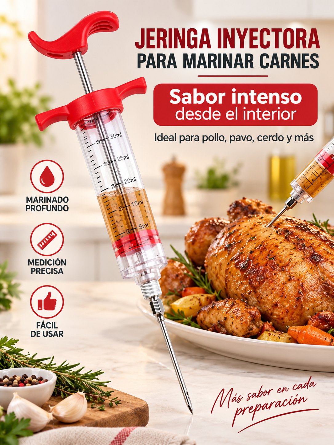PACK DE DOS JERINGA INYECTORA PARA MARINAR CARNES🍗💉