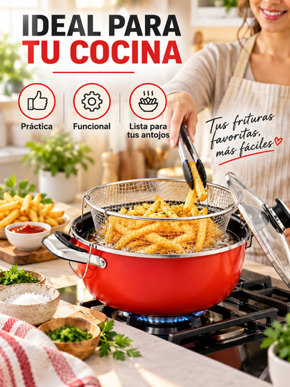 OLLA FREIDORA CON CANASTILLA ESCURRIDORA 4 L🍟🔥