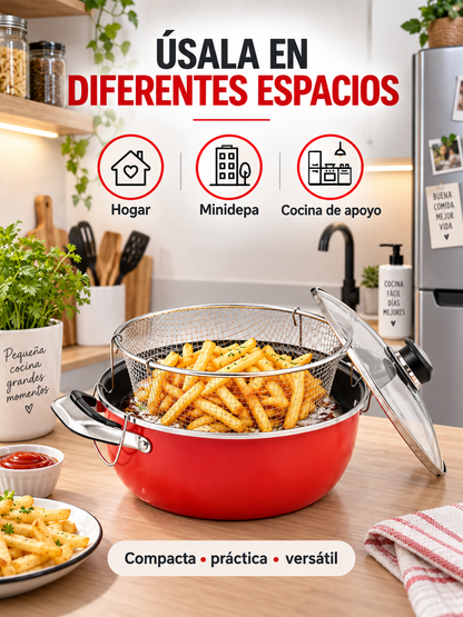 OLLA FREIDORA CON CANASTILLA ESCURRIDORA 4 L🍟🔥