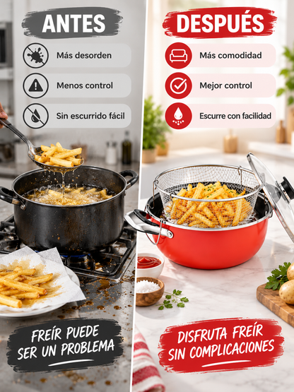 OLLA FREIDORA CON CANASTILLA ESCURRIDORA 4 L🍟🔥