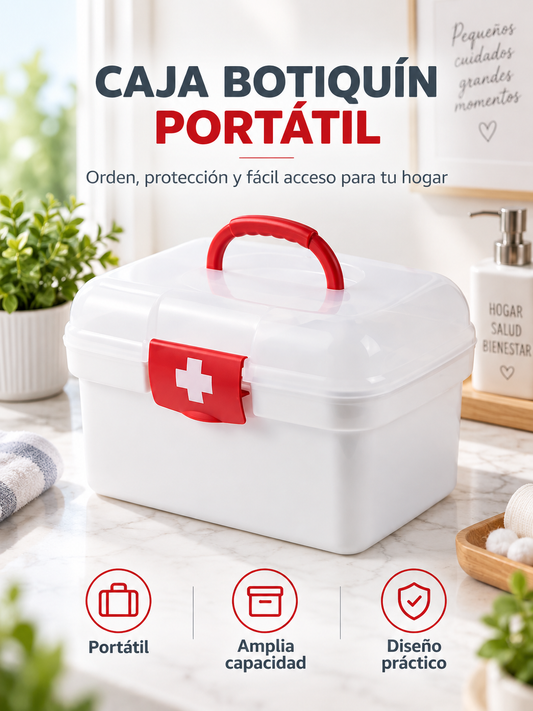 CAJA BOTIQUÍN PORTÁTIL PARA PRIMEROS AUXILIOS🚑✨