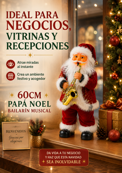 MUÑECO NAVIDEÑO PAPÁ NOEL BAILARÍN MUSICAL 60 CM