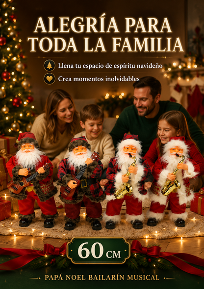 MUÑECO NAVIDEÑO PAPÁ NOEL BAILARÍN MUSICAL 60 CM