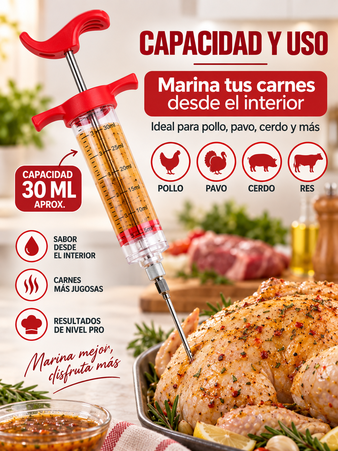 PACK DE DOS JERINGA INYECTORA PARA MARINAR CARNES🍗💉