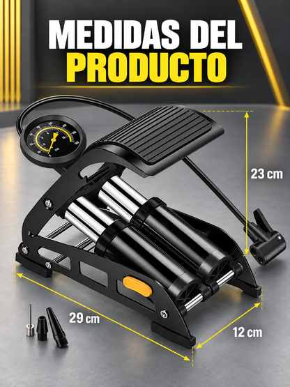BOMBA DE AIRE CON MANÓMETRO 160 PSI 🚲🚗