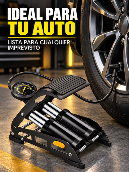 BOMBA DE AIRE CON MANÓMETRO 160 PSI 🚲🚗