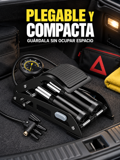 BOMBA DE AIRE CON MANÓMETRO 160 PSI 🚲🚗