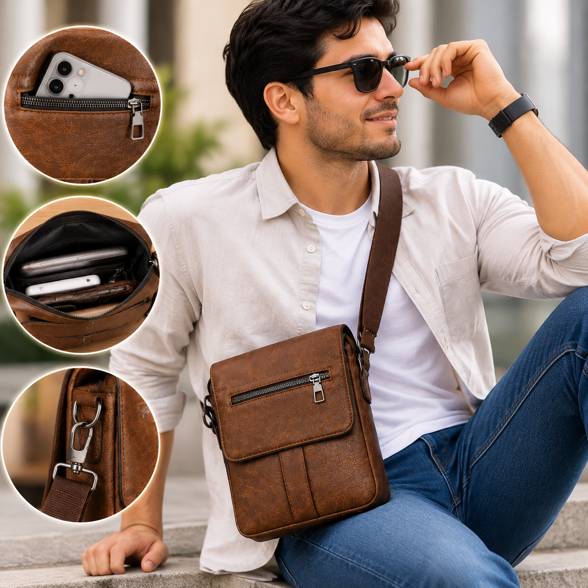 BOLSO CROSSBODY URBAN PRO – ESTILO Y COMODIDAD PARA HOMBRE 👜✨