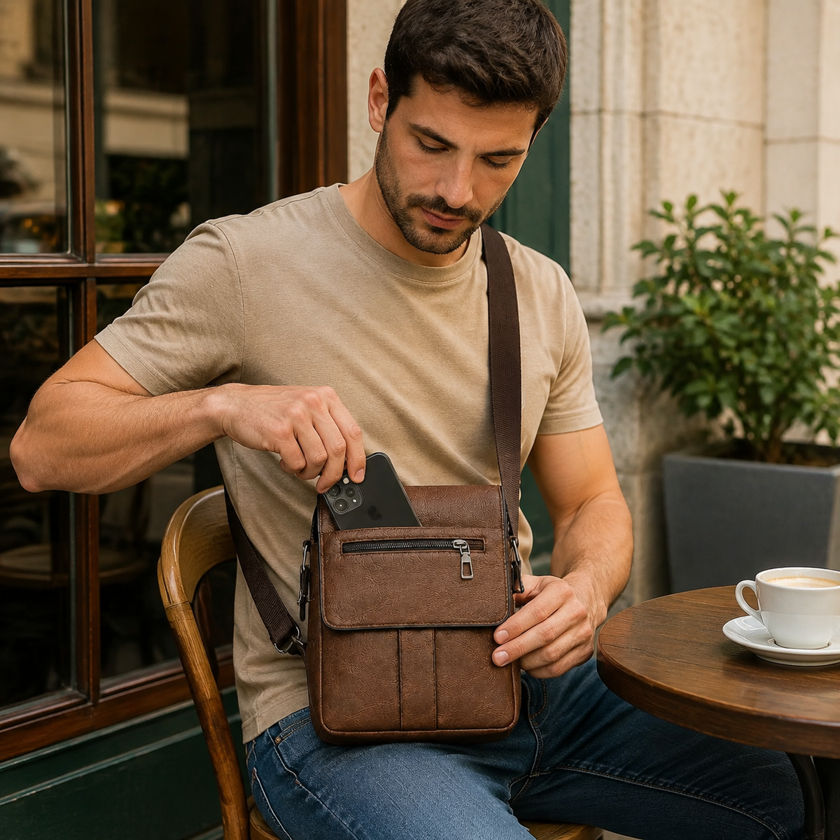 BOLSO CROSSBODY URBAN PRO – ESTILO Y COMODIDAD PARA HOMBRE 👜✨