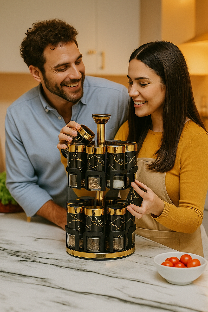 CARRUSEL DE CONDIMENTOS 2 PISOS - BLACK FREE