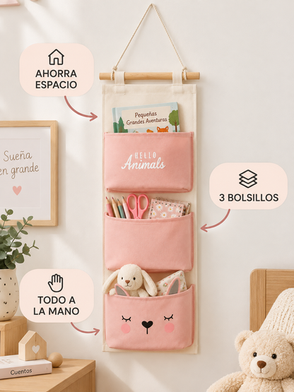 ORGANIZADOR COLGANTE DE PARED CON 3 BOLSILLOS 🏡✨