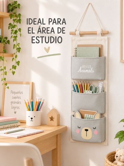 ORGANIZADOR COLGANTE DE PARED CON 3 BOLSILLOS 🏡✨