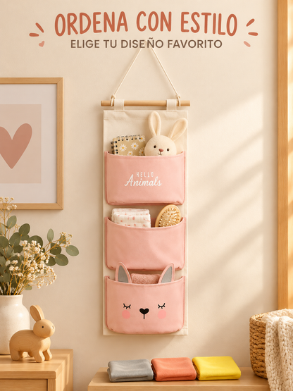 ORGANIZADOR COLGANTE DE PARED CON 3 BOLSILLOS 🏡✨