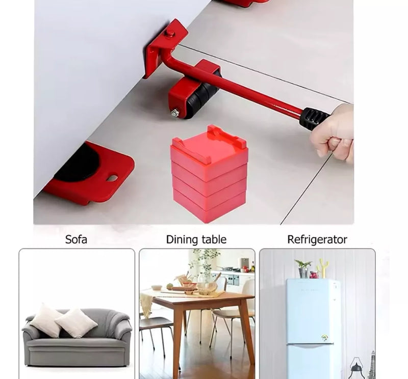 ELEVADORES CON RUEDAS PARA MUEBLE PESADO + RODILLO GIRATORIO MULTIFUNCIONAL