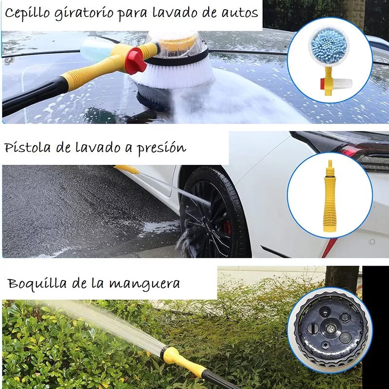 KIT de Cepillo Giratorio + Accesorios Profesional PARA AUTO O SUPERFICIES