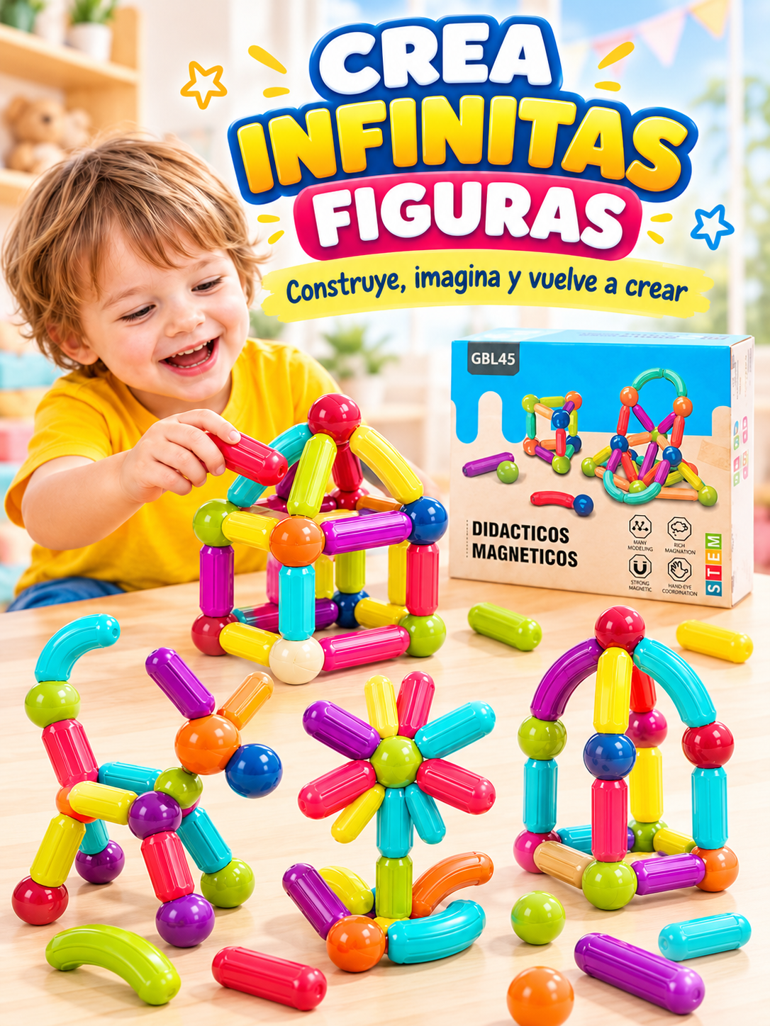 BLOQUES DE CONSTRUCCIÓN MAGNÉTICOS DE 42 PIEZAS 🧩🧲