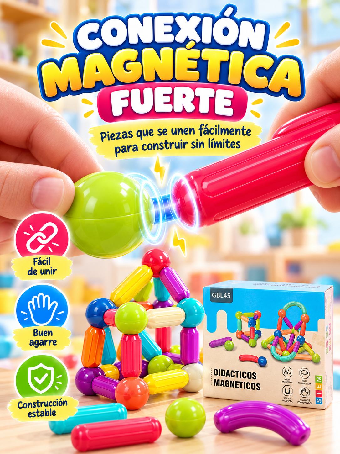 BLOQUES DE CONSTRUCCIÓN MAGNÉTICOS DE 42 PIEZAS 🧩🧲