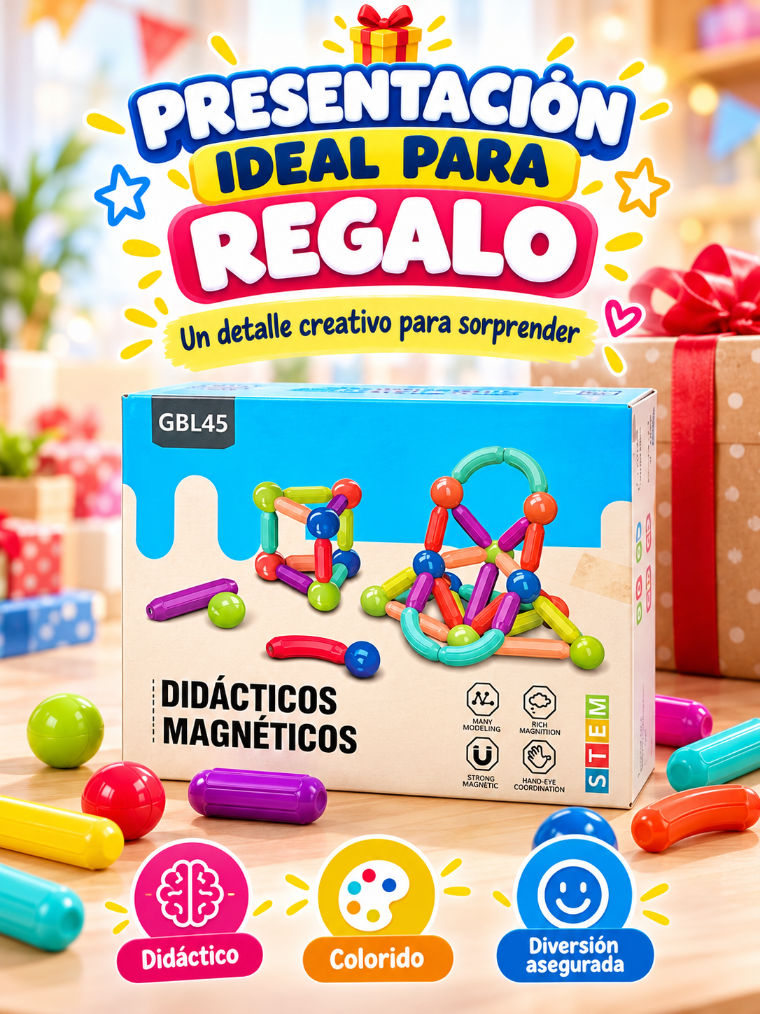BLOQUES DE CONSTRUCCIÓN MAGNÉTICOS DE 42 PIEZAS 🧩🧲