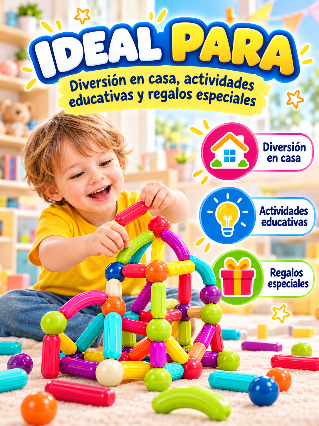 BLOQUES DE CONSTRUCCIÓN MAGNÉTICOS DE 42 PIEZAS 🧩🧲