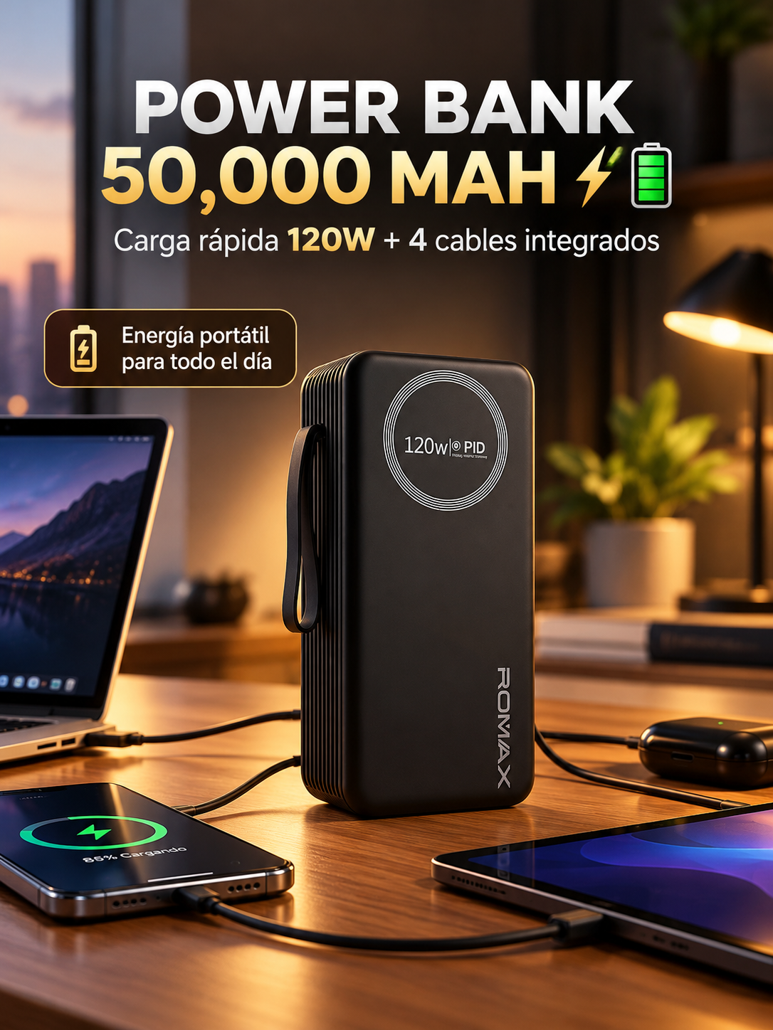 POWER BANK 50,000 MAH DE CARGA RÁPIDA ⚡🔋
