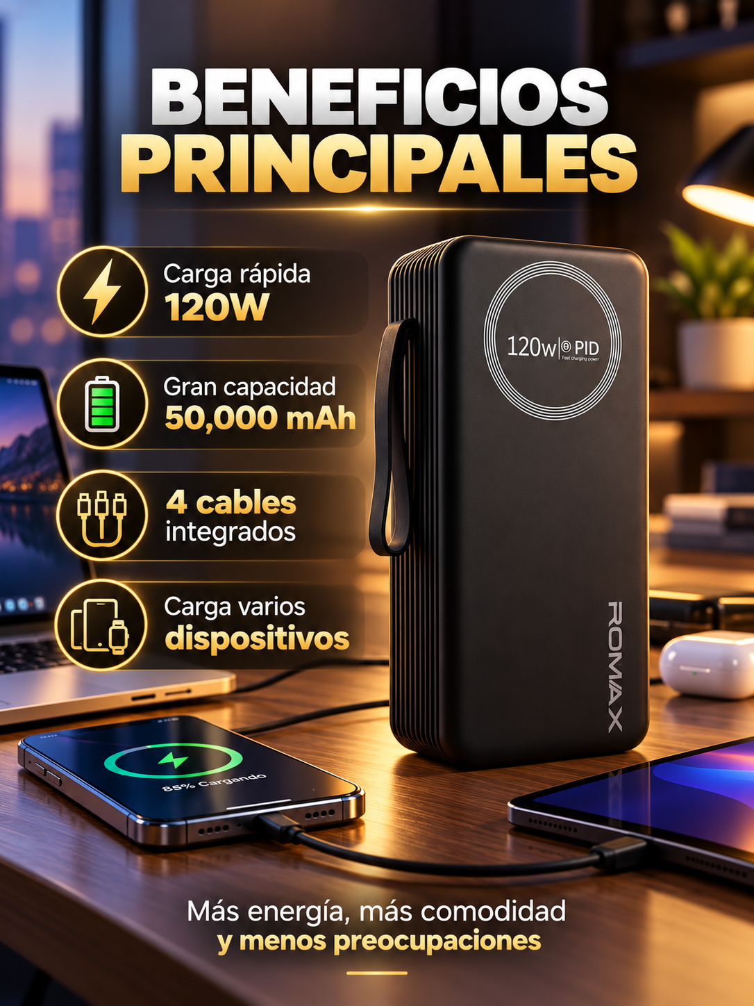 POWER BANK 50,000 MAH DE CARGA RÁPIDA ⚡🔋