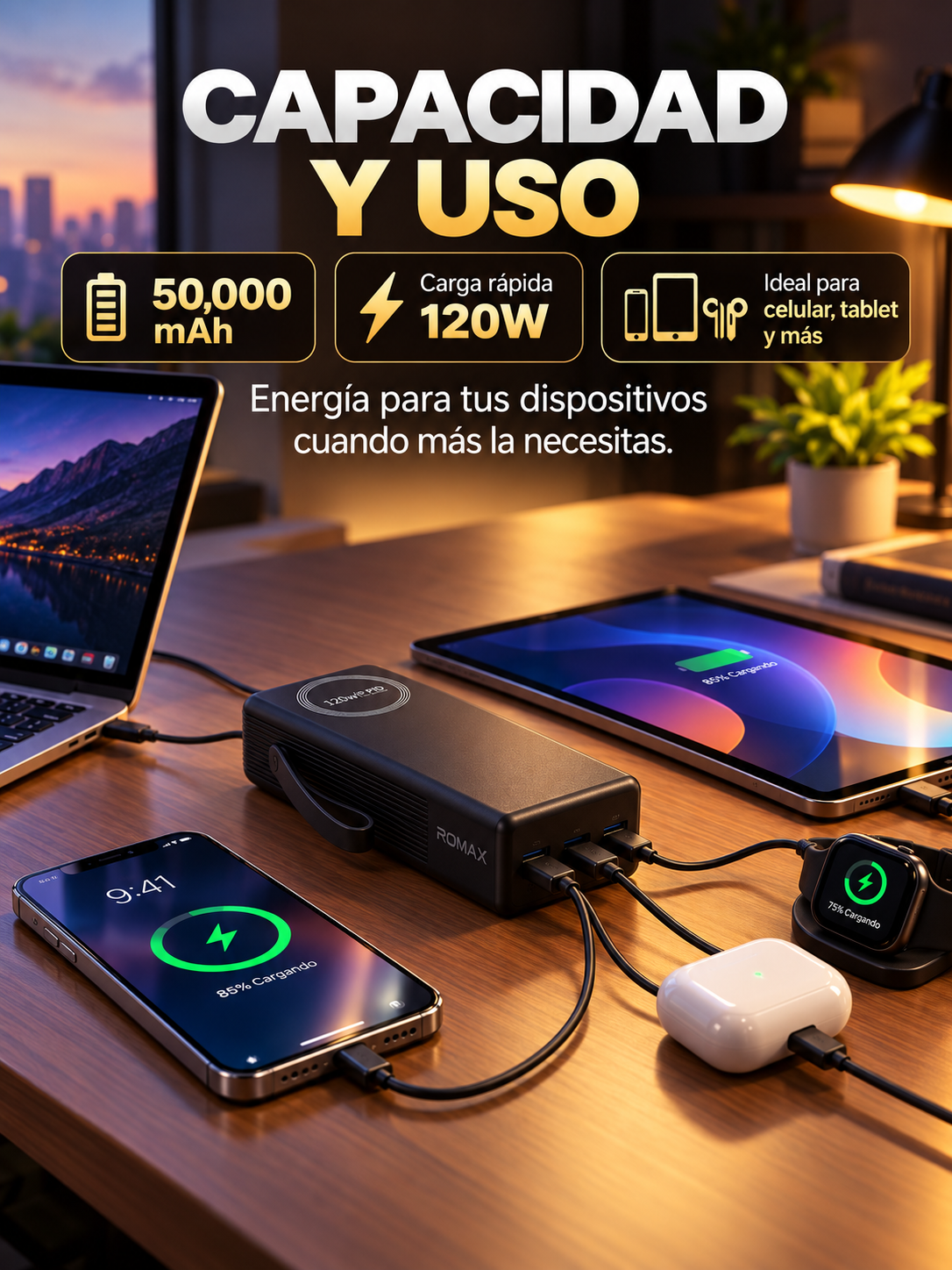 POWER BANK 50,000 MAH DE CARGA RÁPIDA ⚡🔋
