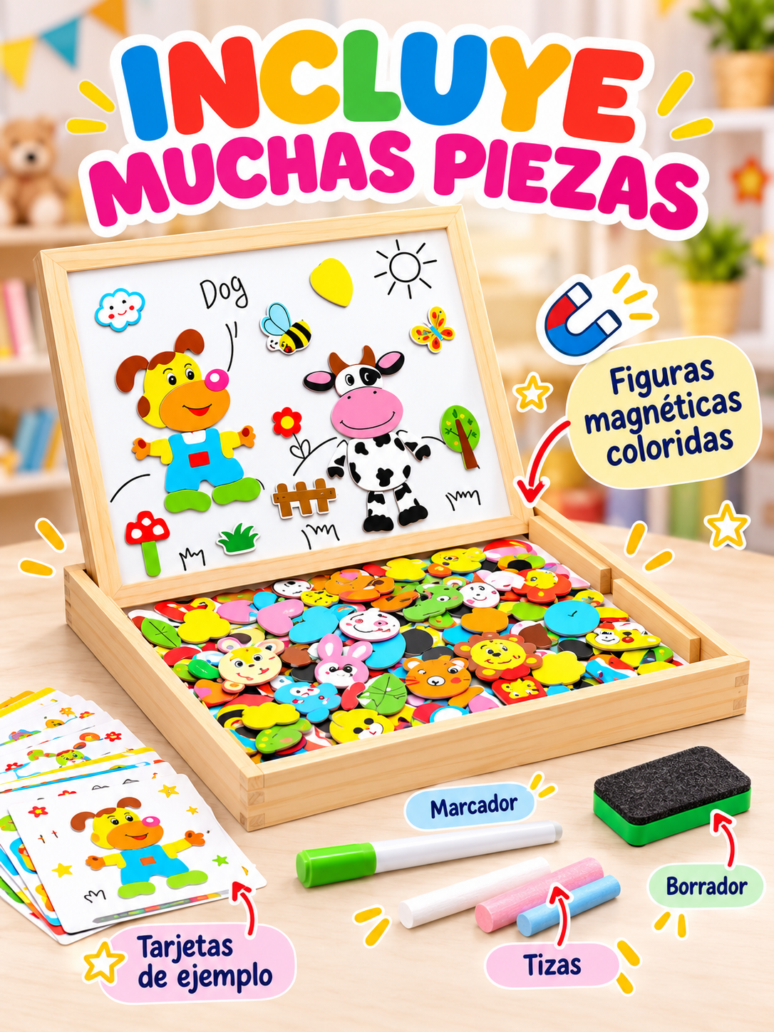 PIZARRA MÁGICA MAGNÉTICA 2 EN 1 🧲🎨