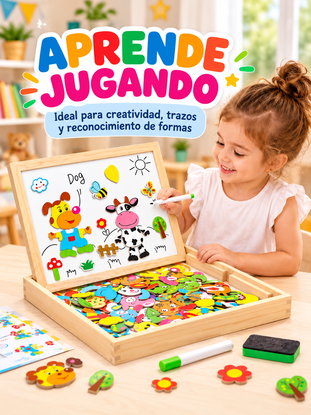 PIZARRA MÁGICA MAGNÉTICA 2 EN 1 🧲🎨