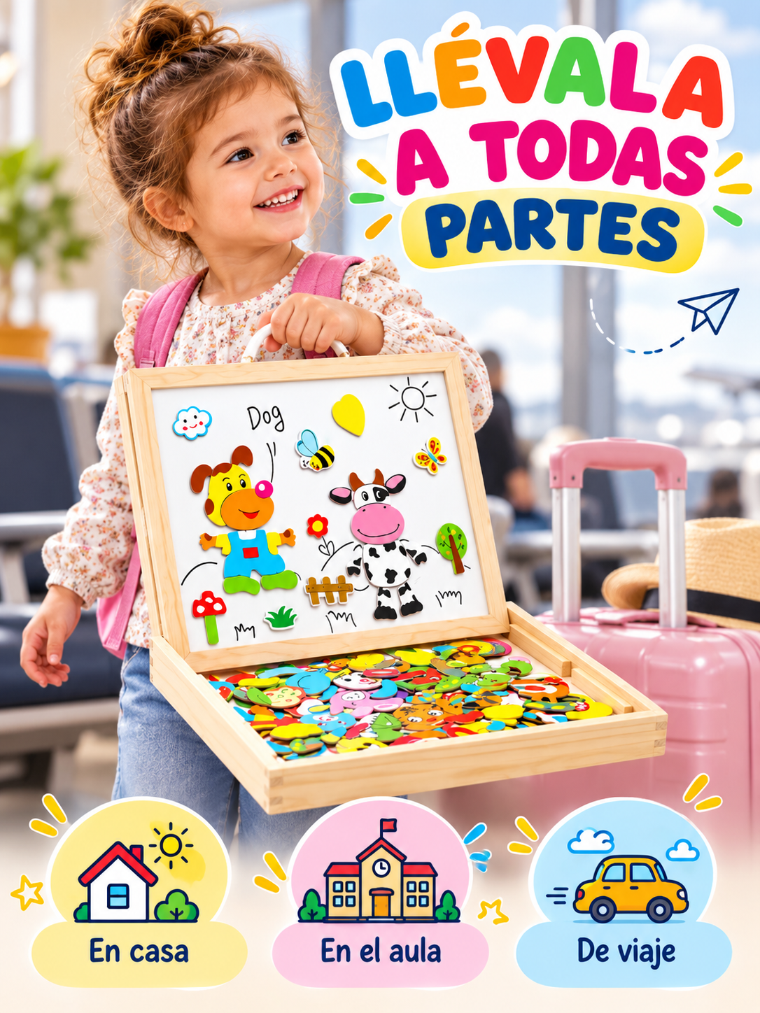 PIZARRA MÁGICA MAGNÉTICA 2 EN 1 🧲🎨