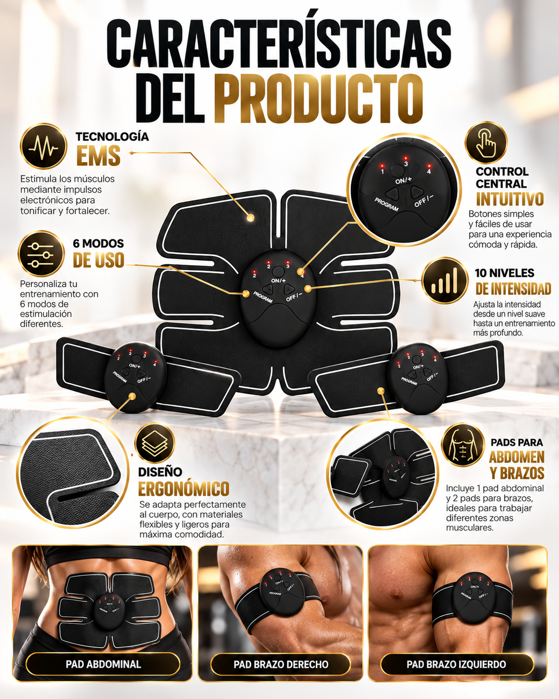 ELECTROESTIMULADOR MUSCULAR PRO SMART FITNESS💪 ⚡