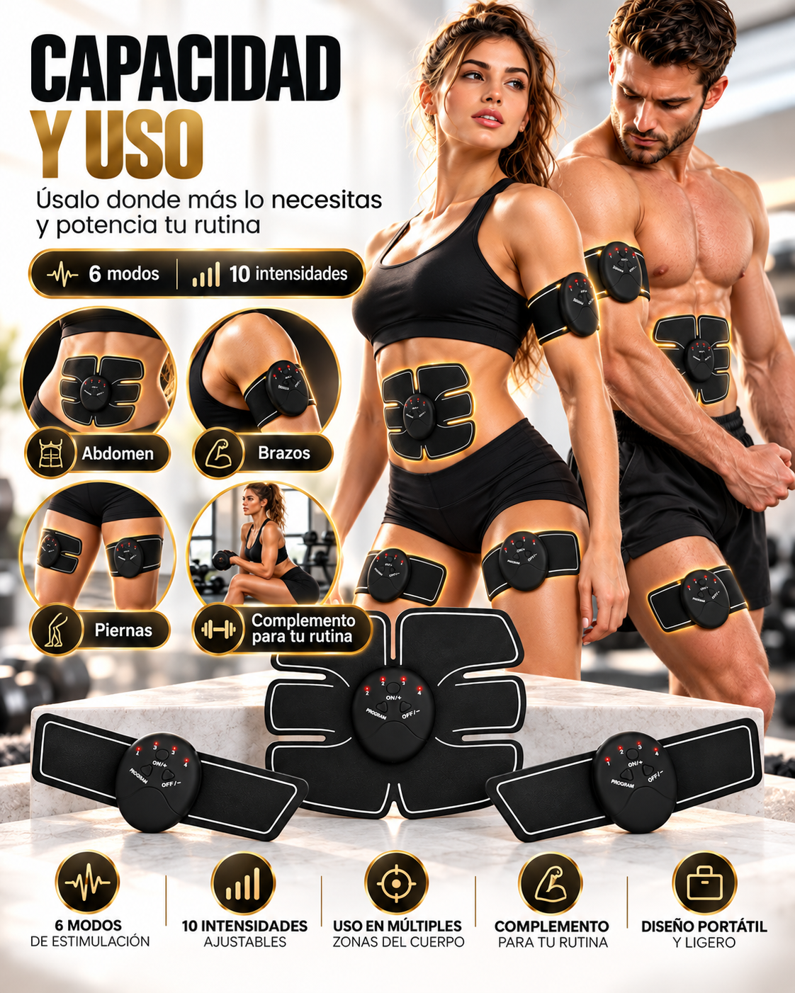 ELECTROESTIMULADOR MUSCULAR PRO SMART FITNESS💪 ⚡