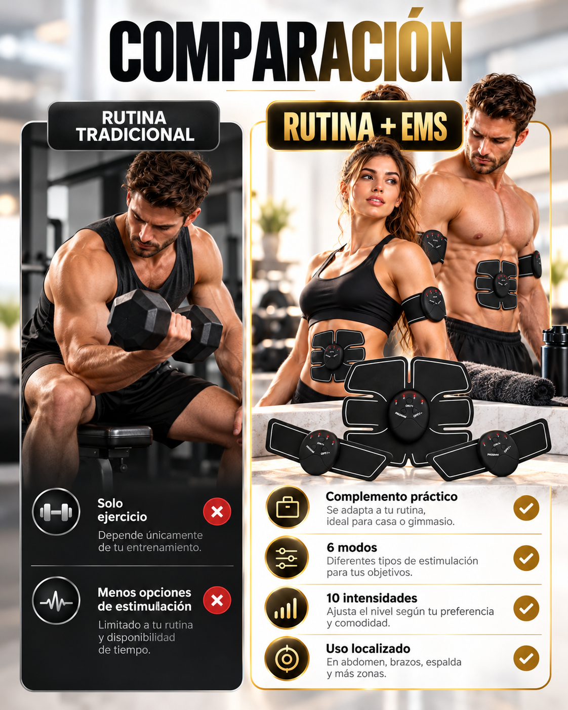 ELECTROESTIMULADOR MUSCULAR PRO SMART FITNESS💪 ⚡