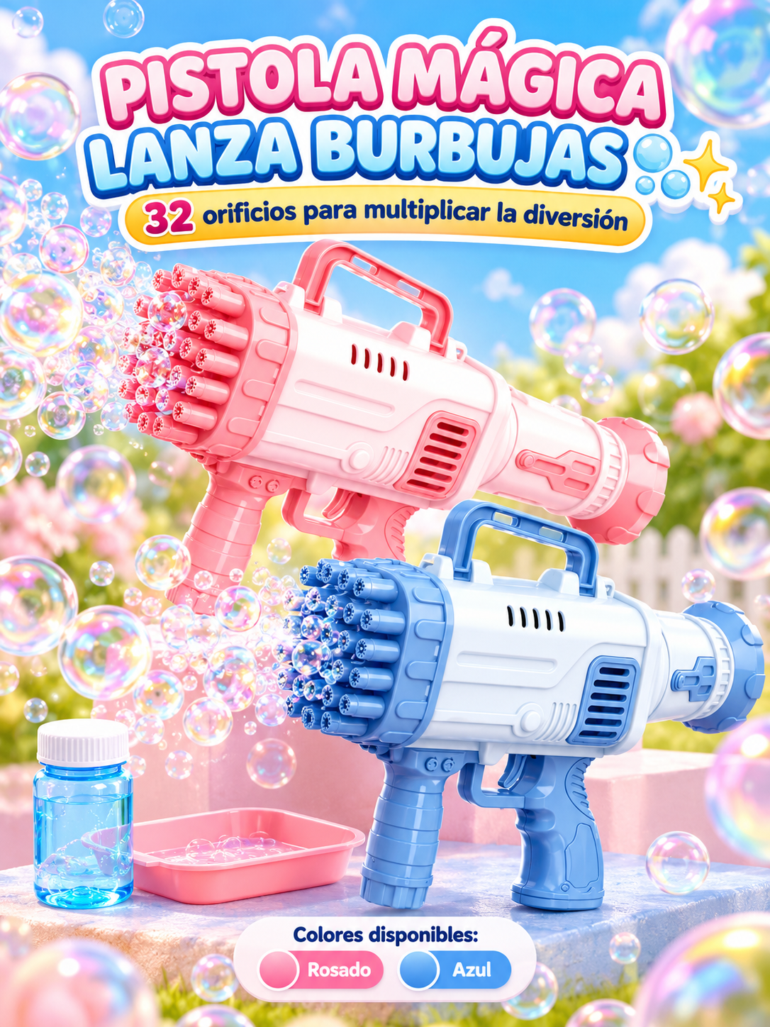 PISTOLA MÁGICA LANZA BURBUJAS 🫧 ✨