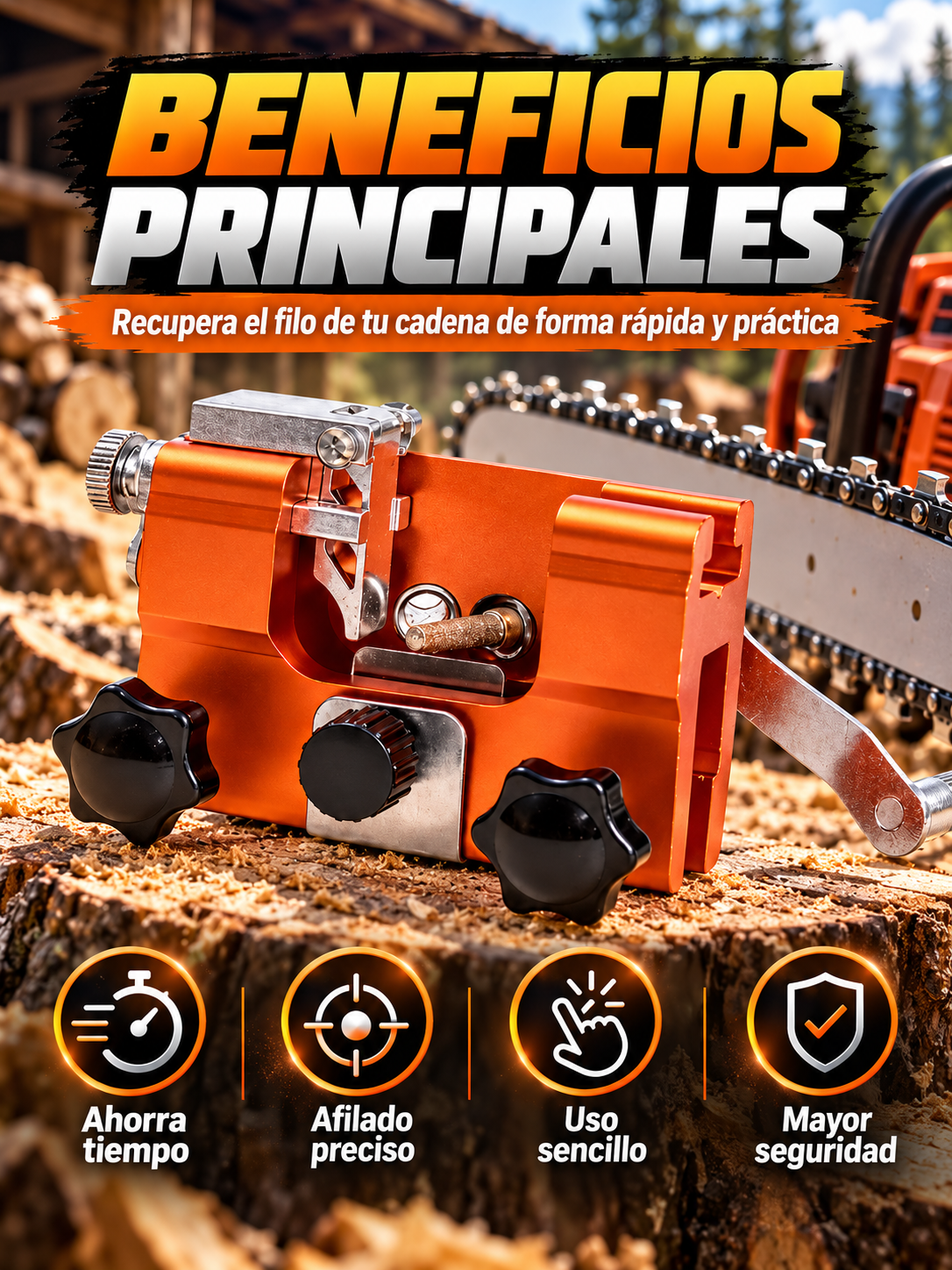 AFILADOR DE CADENA PARA MOTOSIERRA ⛓️🛠️