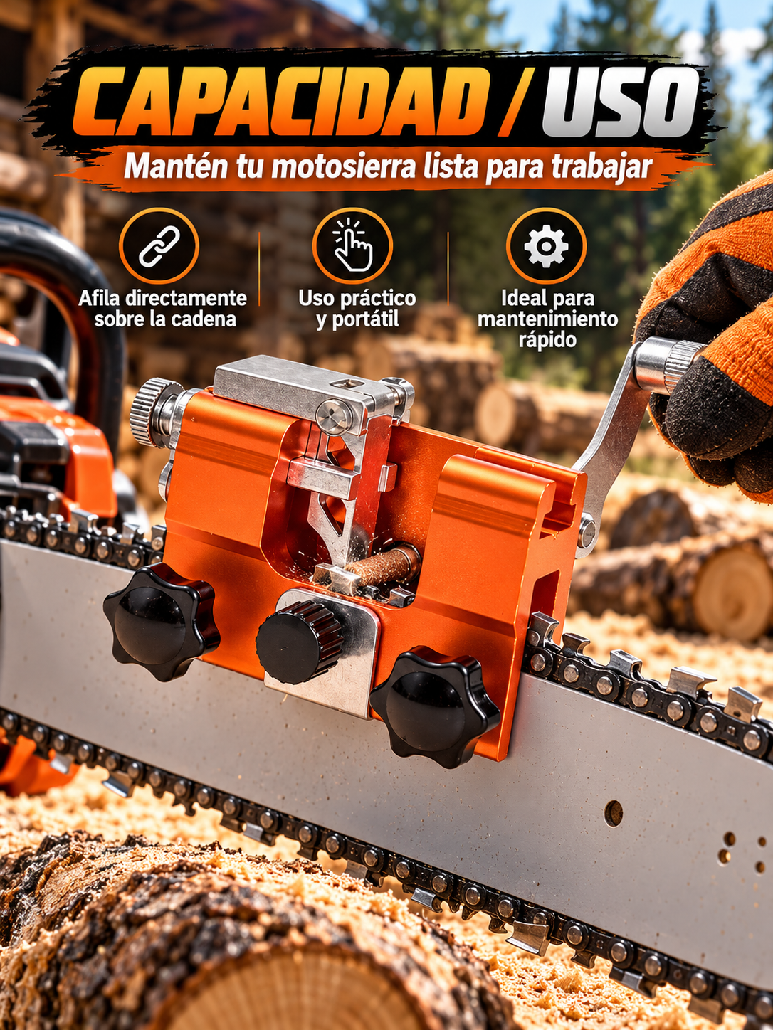 AFILADOR DE CADENA PARA MOTOSIERRA ⛓️🛠️
