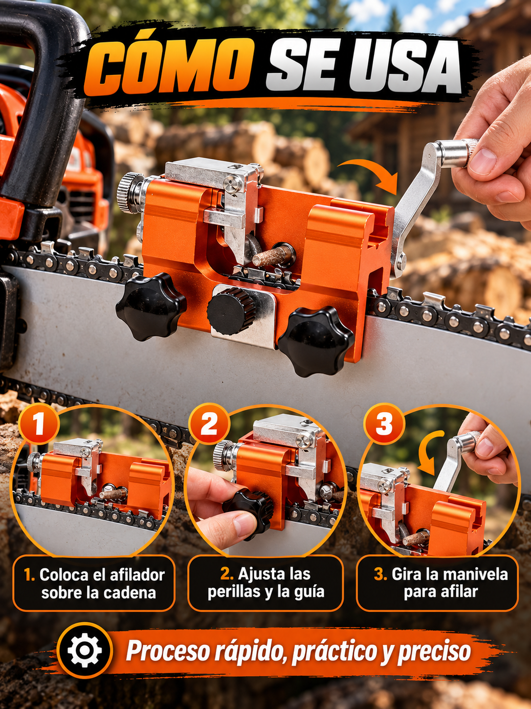 AFILADOR DE CADENA PARA MOTOSIERRA ⛓️🛠️