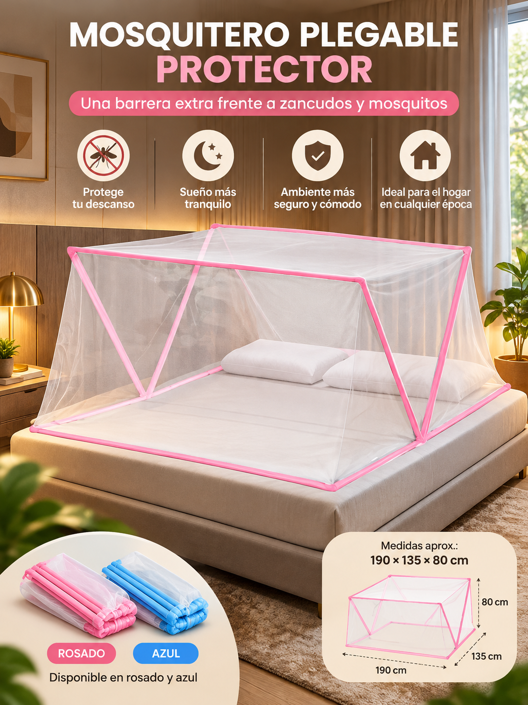 MOSQUITERO PLEGABLE PROTECTOR 🦟🛏️