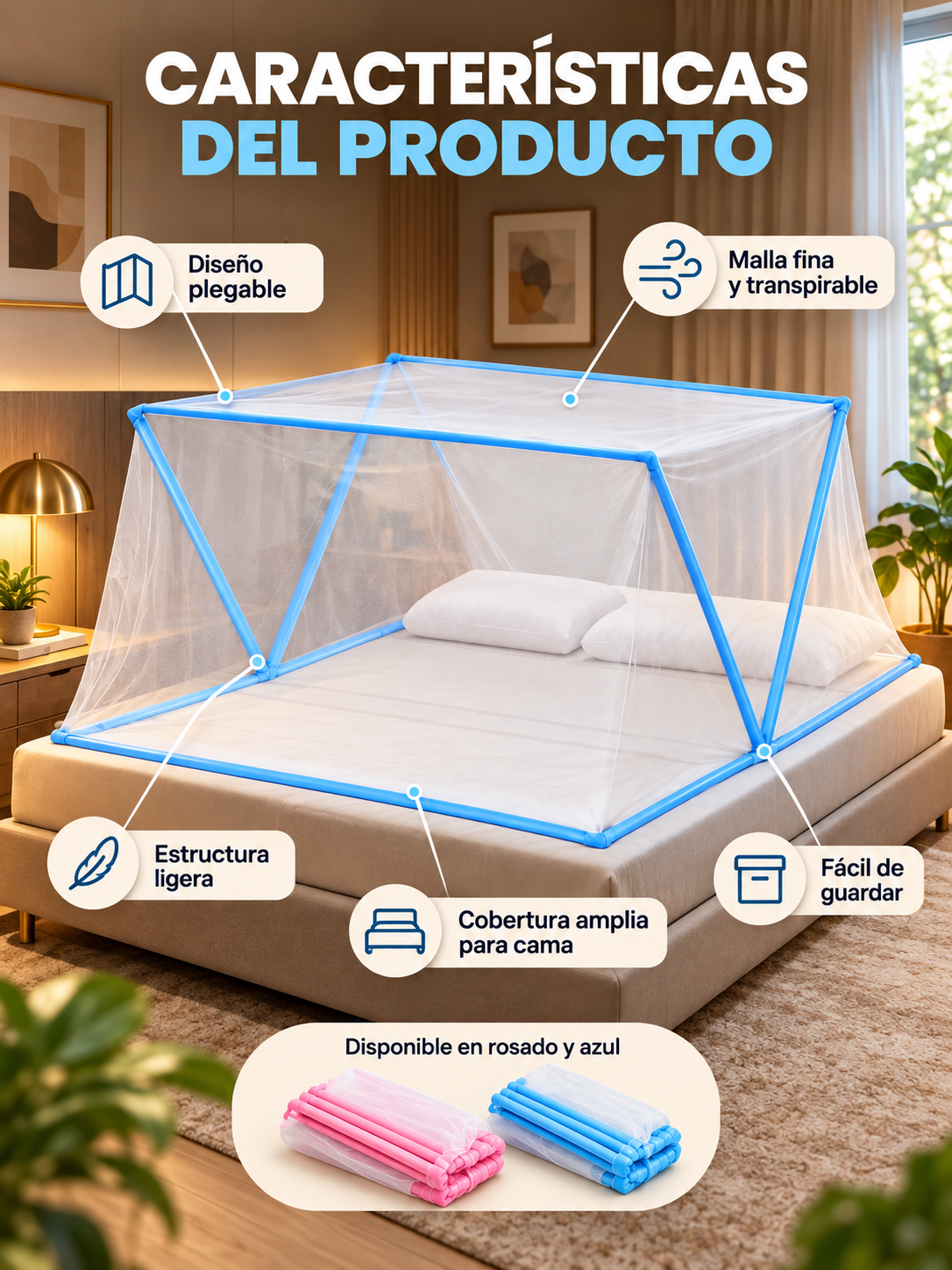 MOSQUITERO PLEGABLE PROTECTOR 🦟🛏️