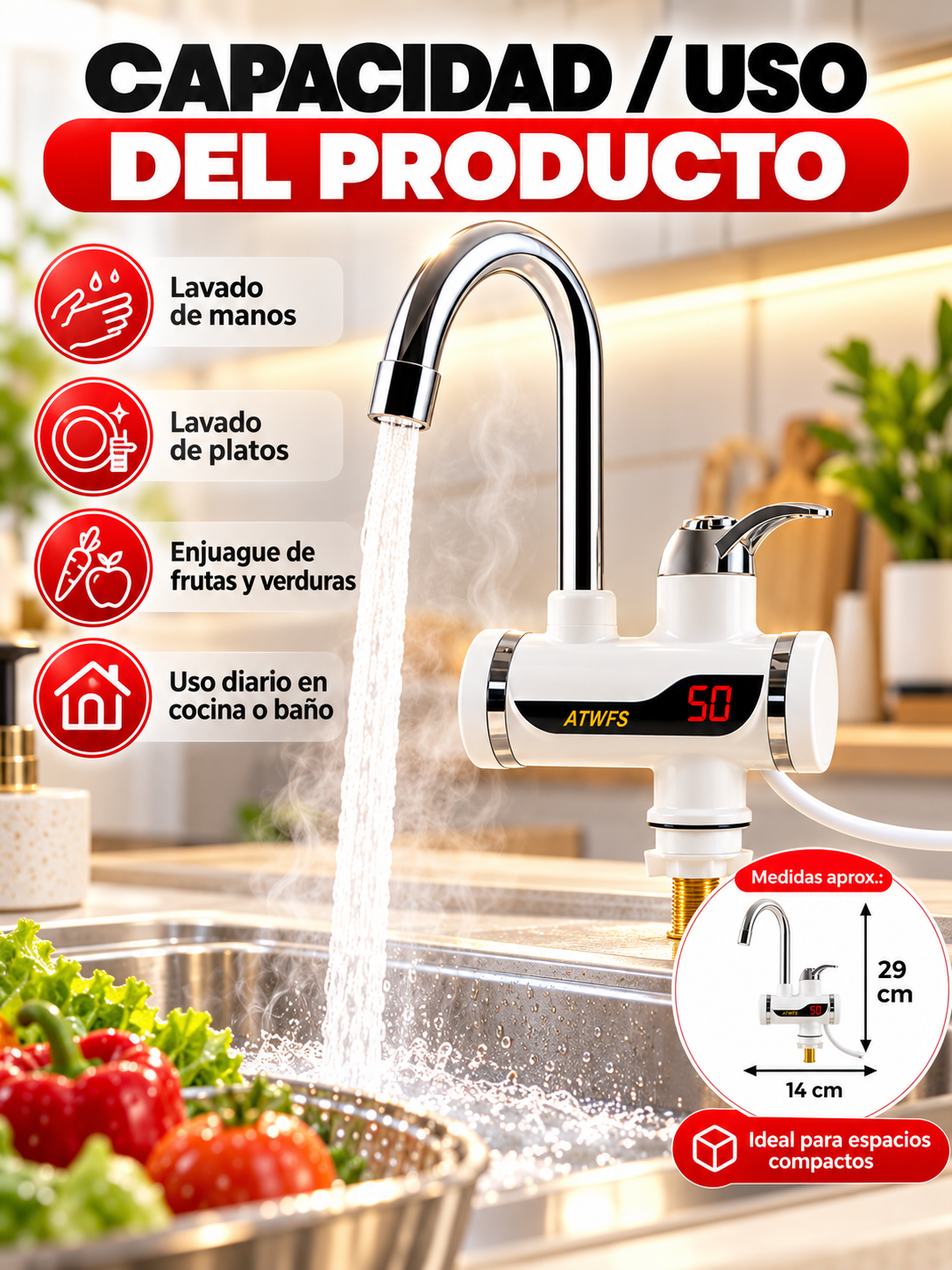 CAÑO ELÉCTRICO CALENTADOR DE AGUA 🚰🔥